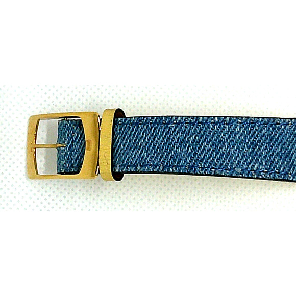 Gruen Women's 24MM Watch GR9987L Gold Tone Crystal Bezel Reversible Denim Band - Picture 3 of 9